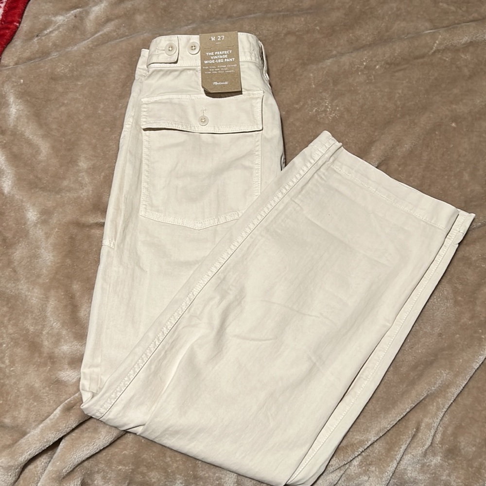 Madewell Perfect vintage wide leg pant in an off-white